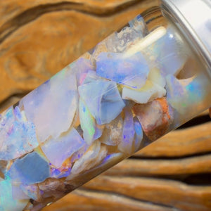 57.9cts - Rare Mintabie Rough Opal Vial. South Australian Opal