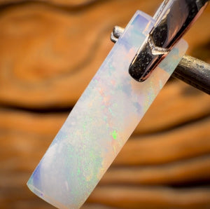 Sterling Silver - South Australian Solid Crystal Opal Pendant