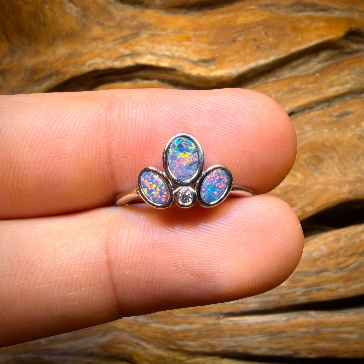Sterling Silver - Queensland Boulder Opal Doublet Ring