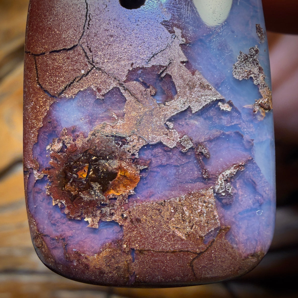 31 x 23mm - Drilled Queensland Boulder Opal Necklace