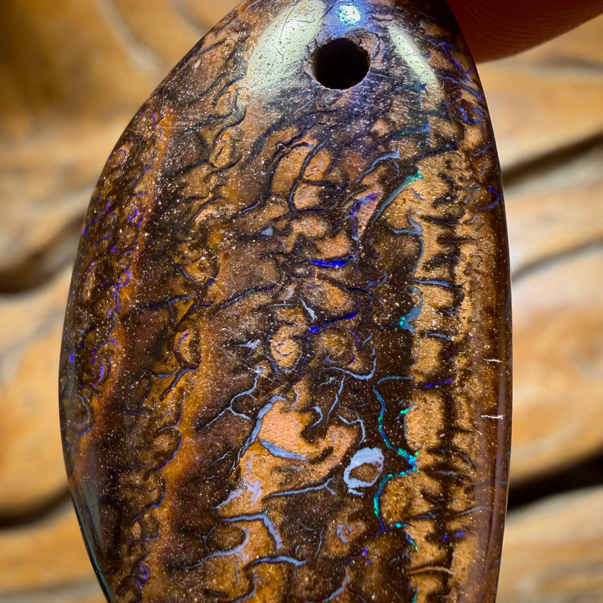 Wildcard! 36 x 20mm - Drilled Tribal Queensland Boulder Opal