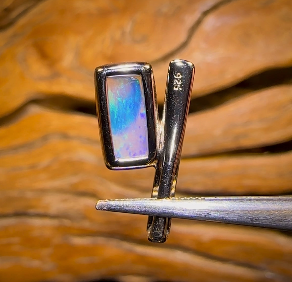 Sterling Silver - Solid South Australian Crystal Opal Pendant