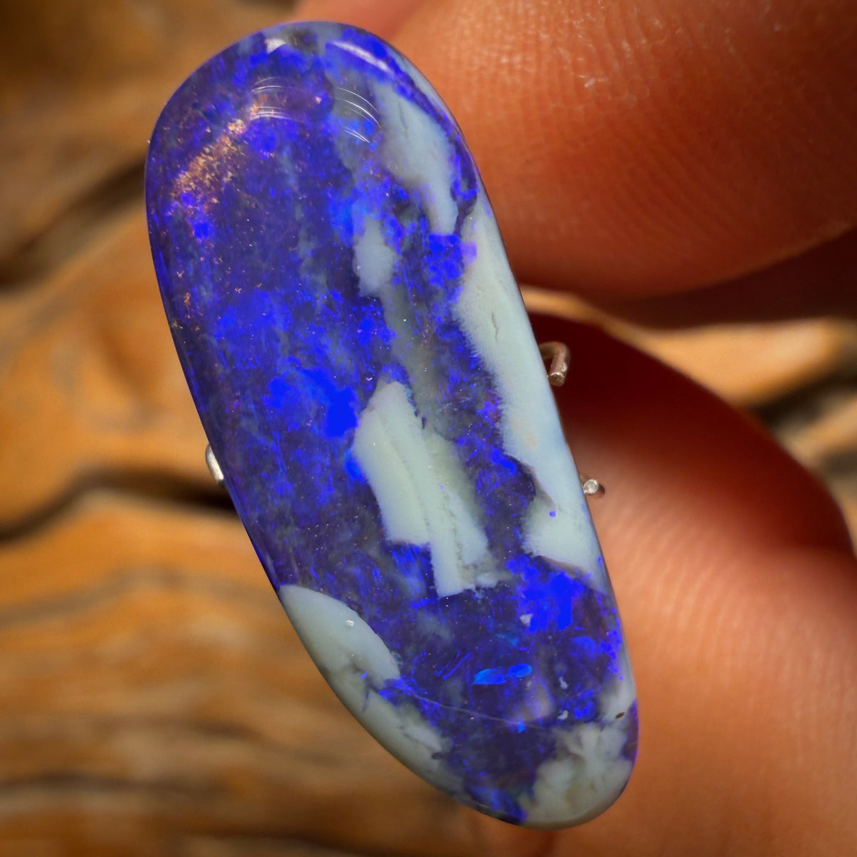 12.7cts - Ice Drift Queensland Boulder Seam Opal Picture Stone. Australian Opal