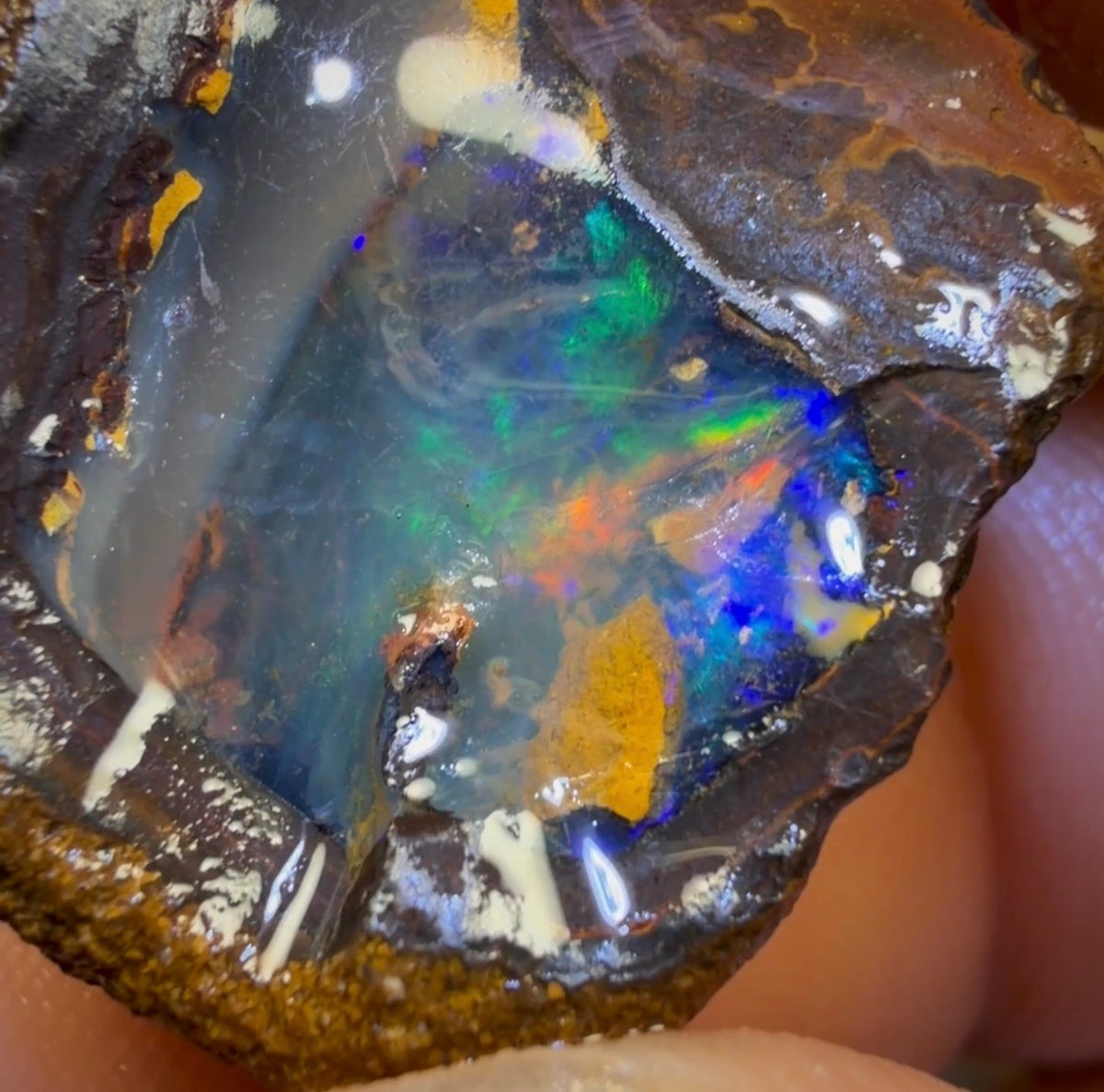Bargain Card! 52cts - Super Rare Yowah Nut Black Crystal Centre Opal Rough Specimen