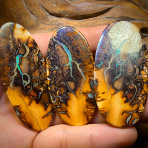276.3cts - Isaac’s pick! Yowah Nut Tribal Opal Trio Parcel. Australian Opal
