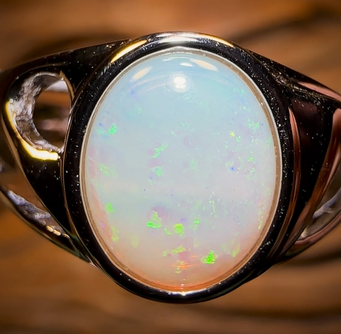 Sterling Silver  - Men’s /Unisex South Australian Crystal Opal Ring $200 Off