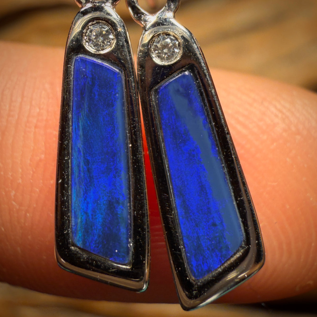 Wild Card! Sterling Silver - Australian Boulder Opal Doublet Hook Earrings