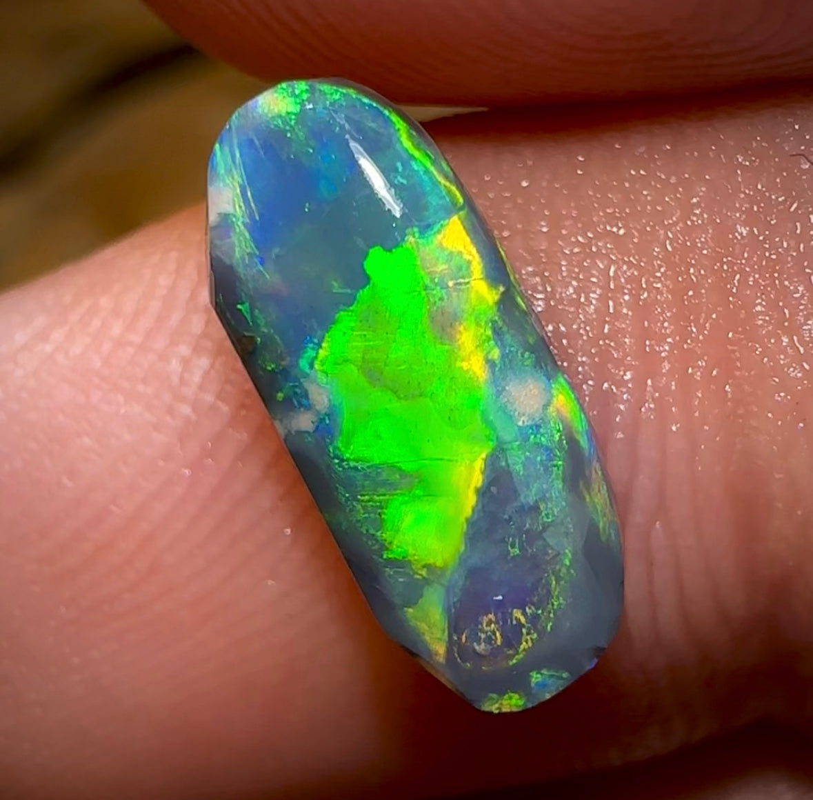 1.55cts - Top Lightning Ridge Black Opal Rub - Opal Whisperers