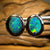 14k High Quality White Gold Boulder Doublet Earrings - Opal Whisperers