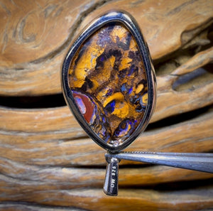 Sterling Silver - Solid Tribal Boulder Opal Pendant UNISEX Bargain