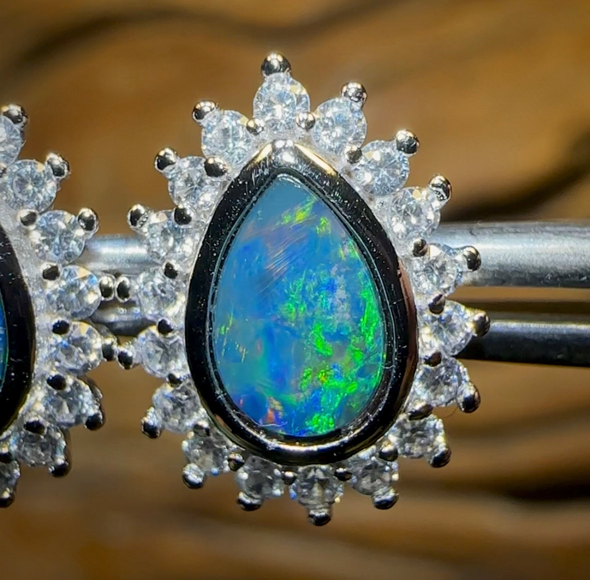 Sterling Silver - Australian Boulder Opal Doublet Stud Earrings - Opal Whisperers