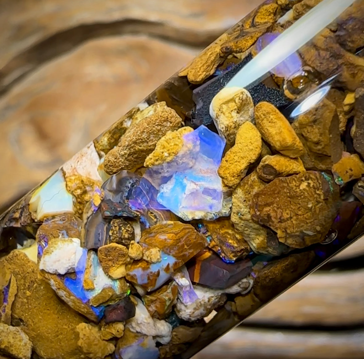 127.8cts - Vial of Australian Boulder Opal Rough