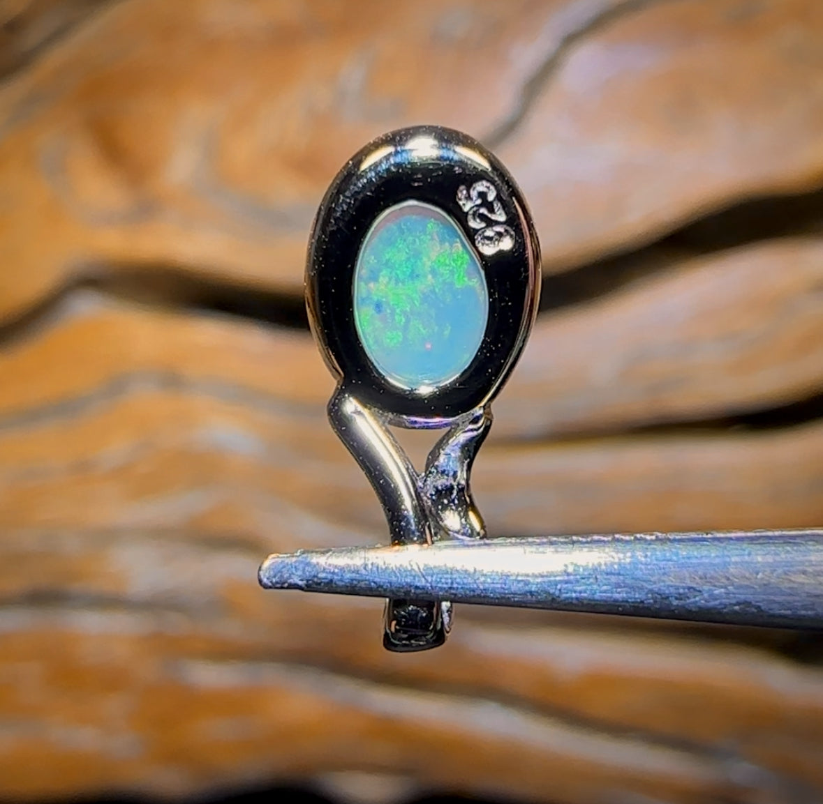 Sterling Silver - Solid South Australian Crystal Opal Pendant