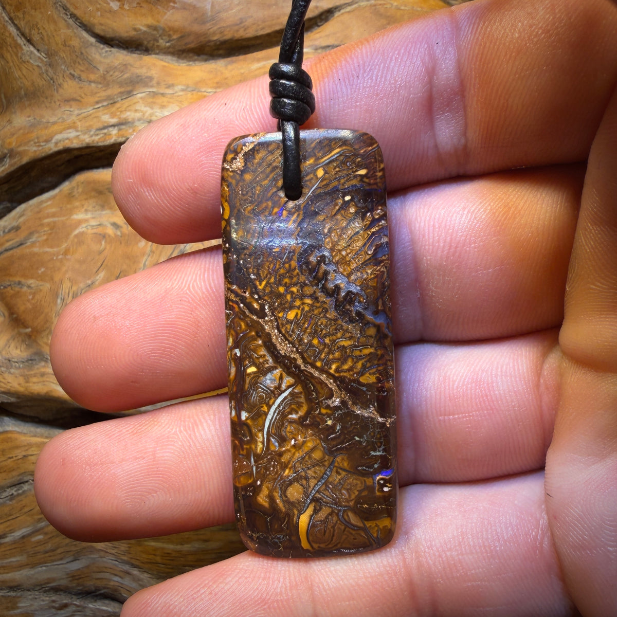 51 x 20mm - Drilled Tribal Queensland Boulder Opal Necklace