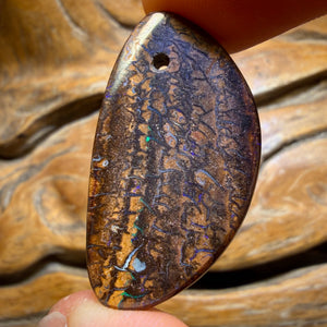 Wildcard! 36 x 20mm - Drilled Tribal Queensland Boulder Opal
