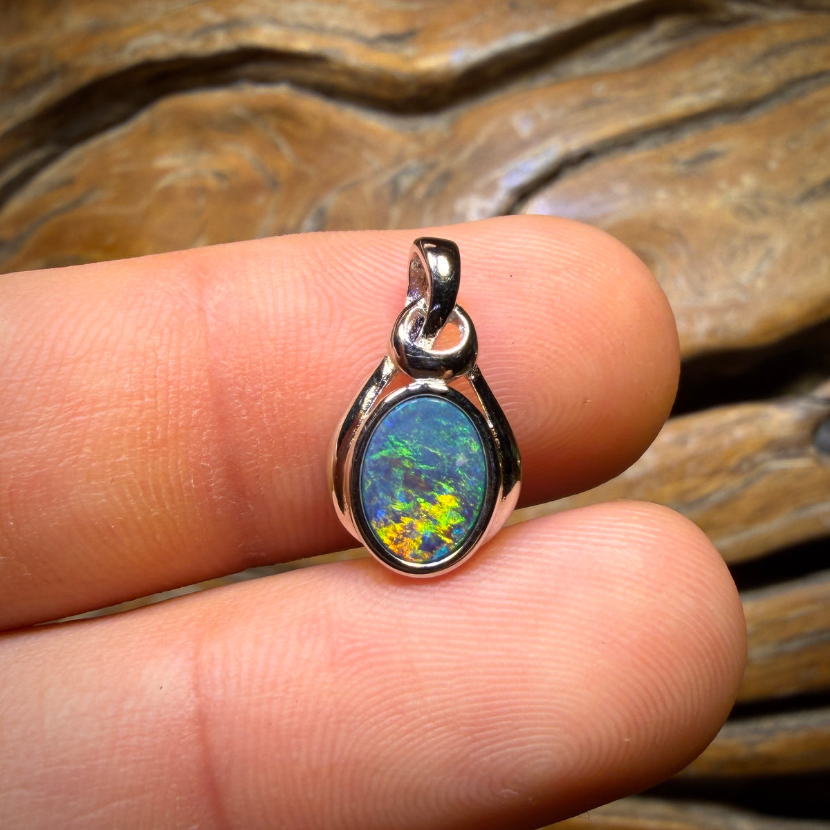 Sterling Silver - Queensland Boulder Opal Doublet Pendant
