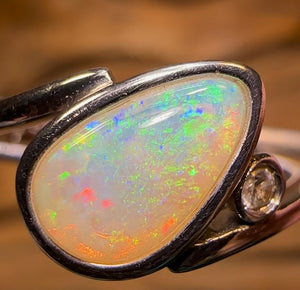 St. Silver - South Australian Crystal Opal Ring - Opal Whisperers