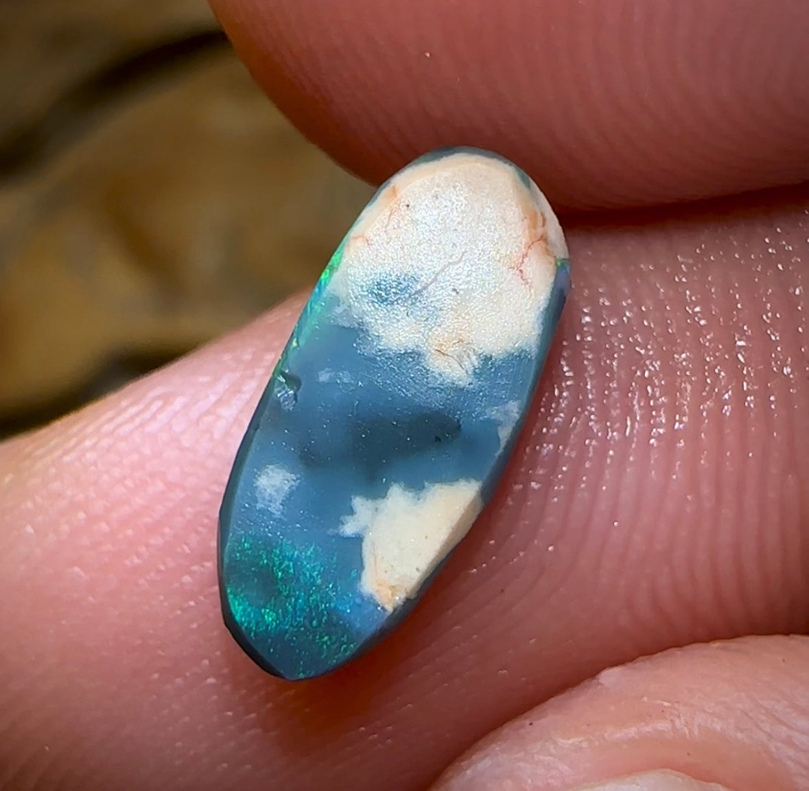 1.55cts - Top Lightning Ridge Black Opal Rub - Opal Whisperers