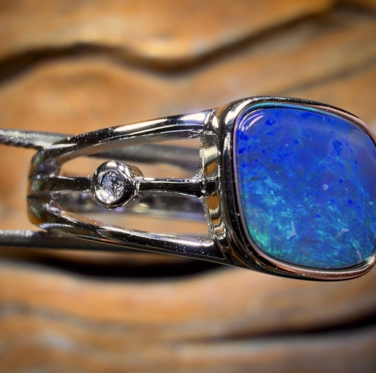 Sterling Silver - Queensland Boulder Opal Doublet Ring Unisex