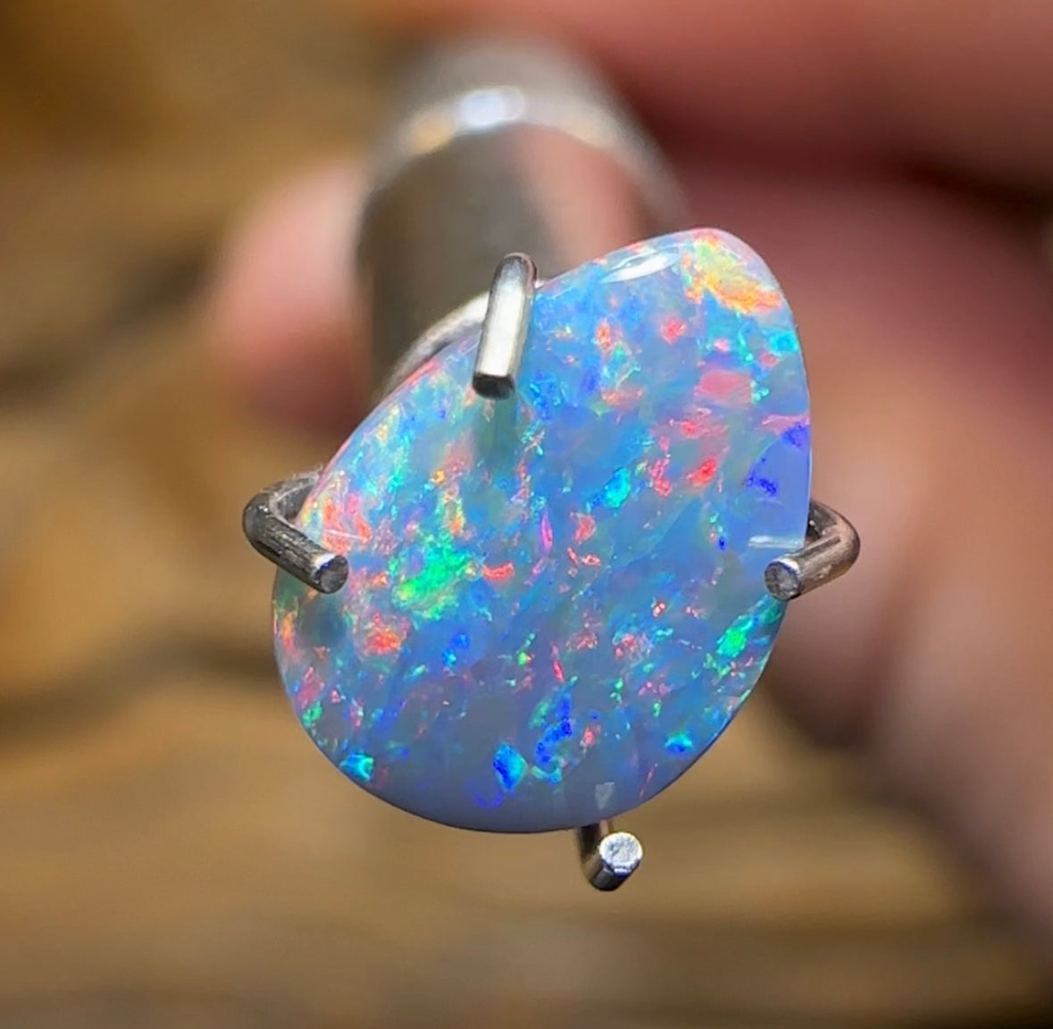 0.75cts - Australian Red on Black Opal from Lightning Ridge - Opal Whisperers