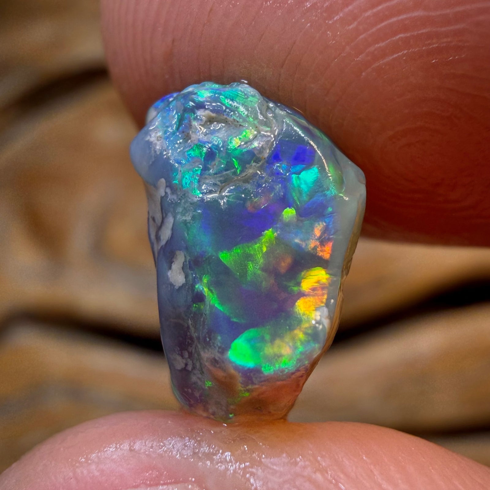 5.1cts - Lightning Ridge Dark Crystal Opal Rough Piece