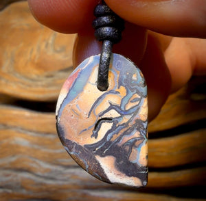 23 x 16mm - Drilled Tribal Queensland Boulder Opal Necklace