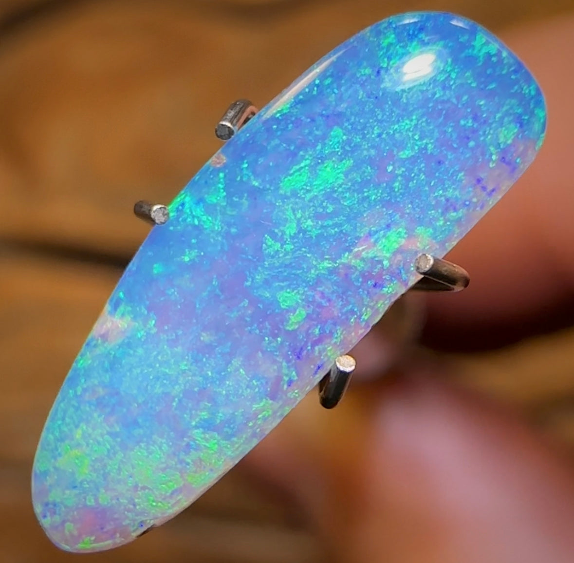 2.1cts - Solid Australian Boulder Pipe Opal Scandinavian AKA Ice Blue