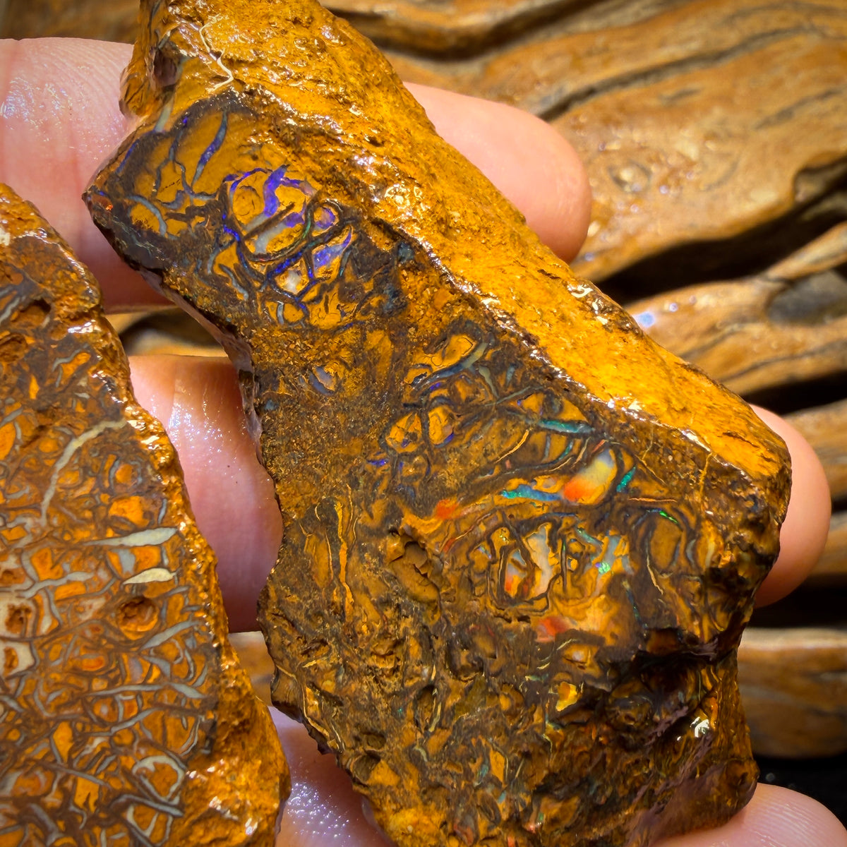 Dad Card! 689.5cts - 3x Yowah Nut Tribal Opal Rough Parcel. Australian Boulder Opal