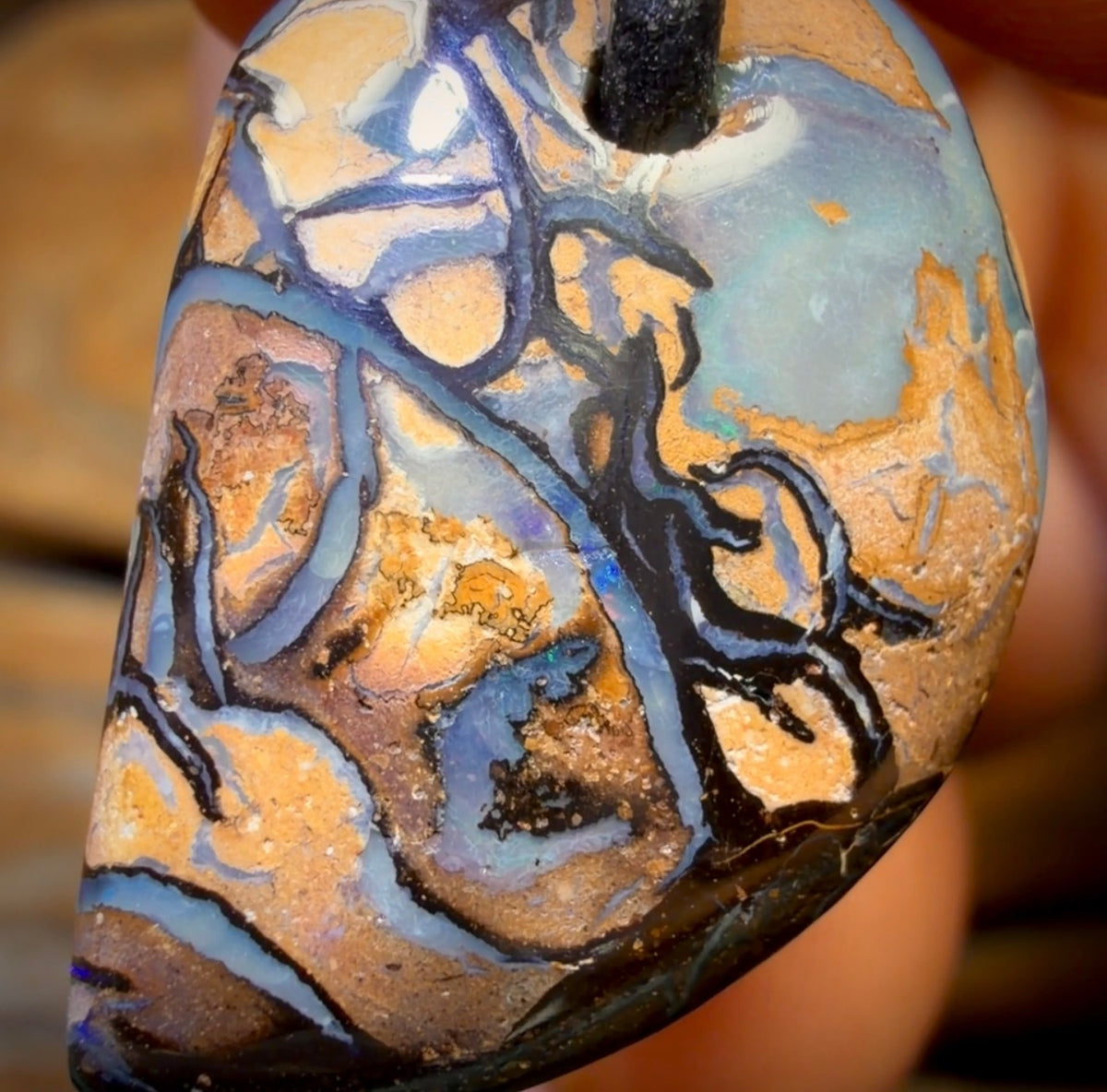 23 x 16mm - Drilled Tribal Queensland Boulder Opal Necklace