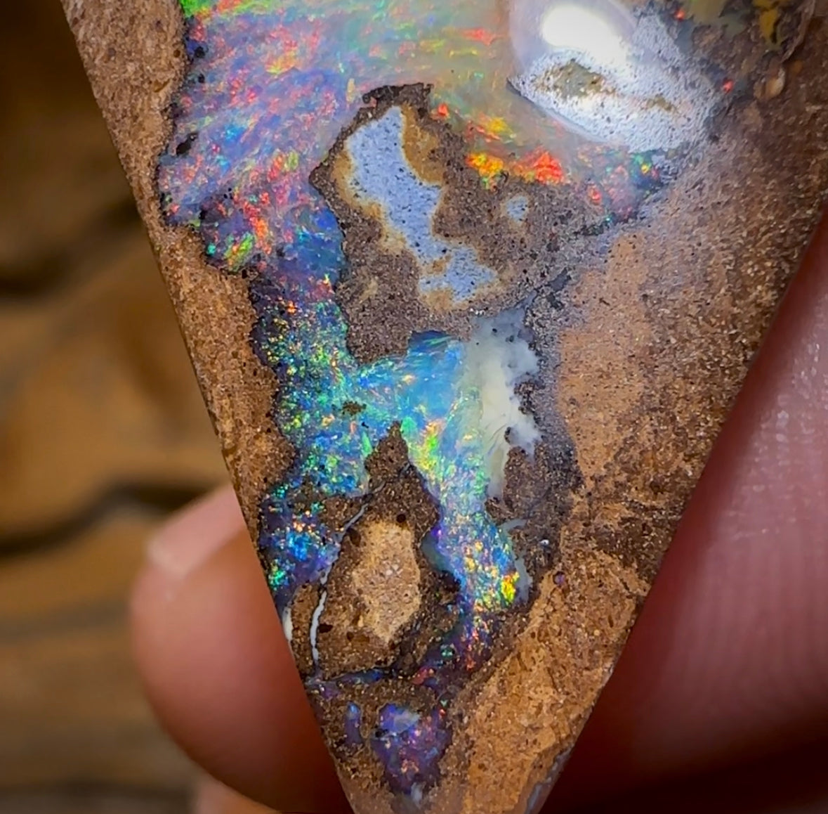 9.1cts - “Rainbow Parrot”Picture Queensland Boulder Seam Australian Opal. - Opal Whisperers