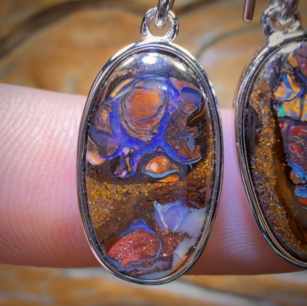 Sterling Silver - Yowah Nut Opal Earrings