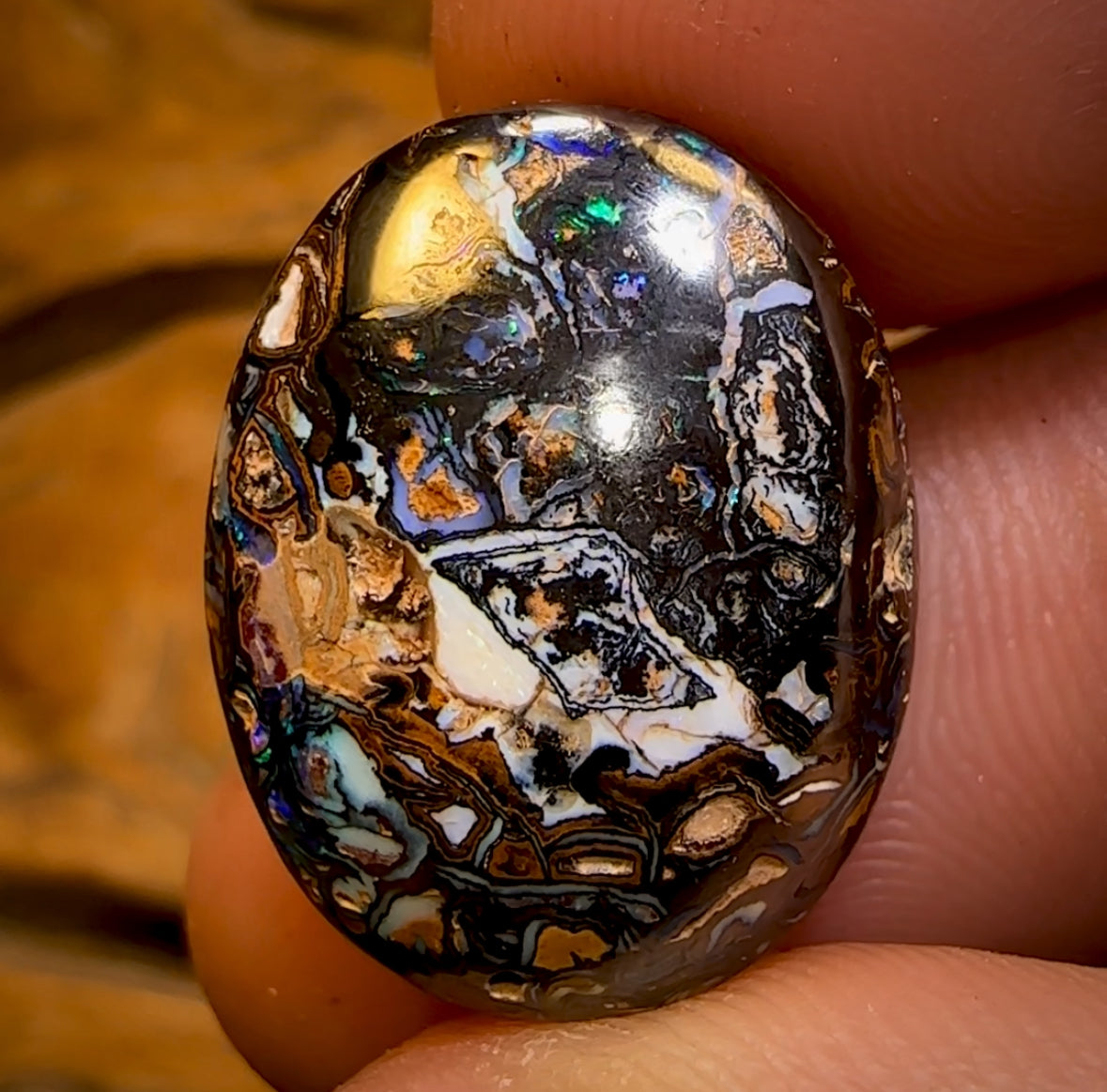 29.3cts - “Spot the Picture”Tribal Yowah Nut Opal. Featured on “Outback Opal Hunters”! Celebrity Bargain