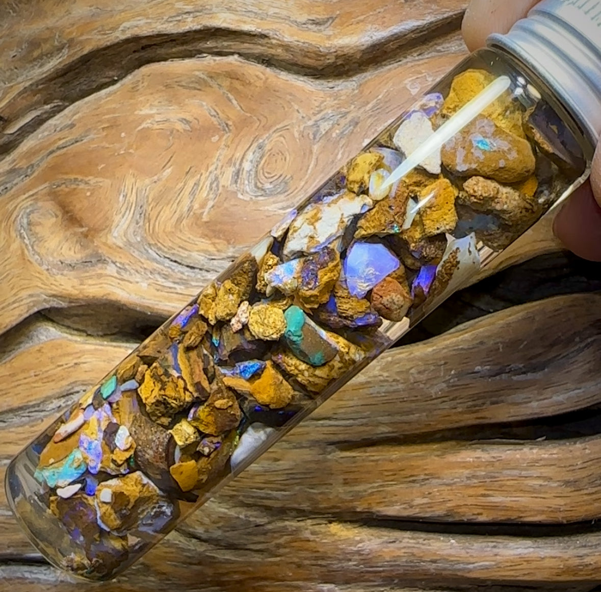 136.4cts - Vial of Australian Boulder Opal Rough from Yowah