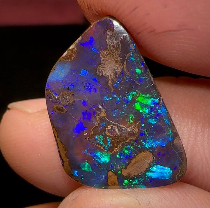 10.7cts - Solid QLD Black Boulder Opal - Opal Whisperers