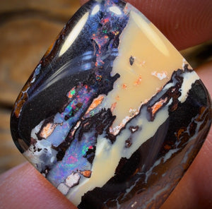 15.4cts - White Tribal Picture Stone Australian Boulder Opal from Koroit. Double Sided