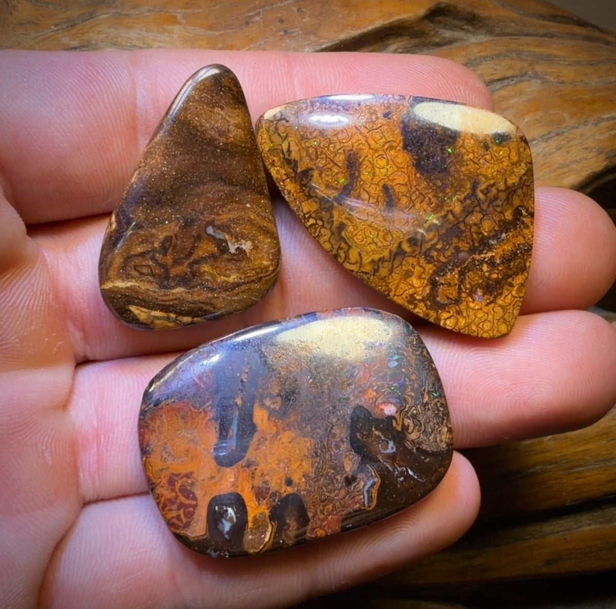 135.1cts - 3x Australian Tribal Boulder Opal’s. Wholesale Dealers Parcel