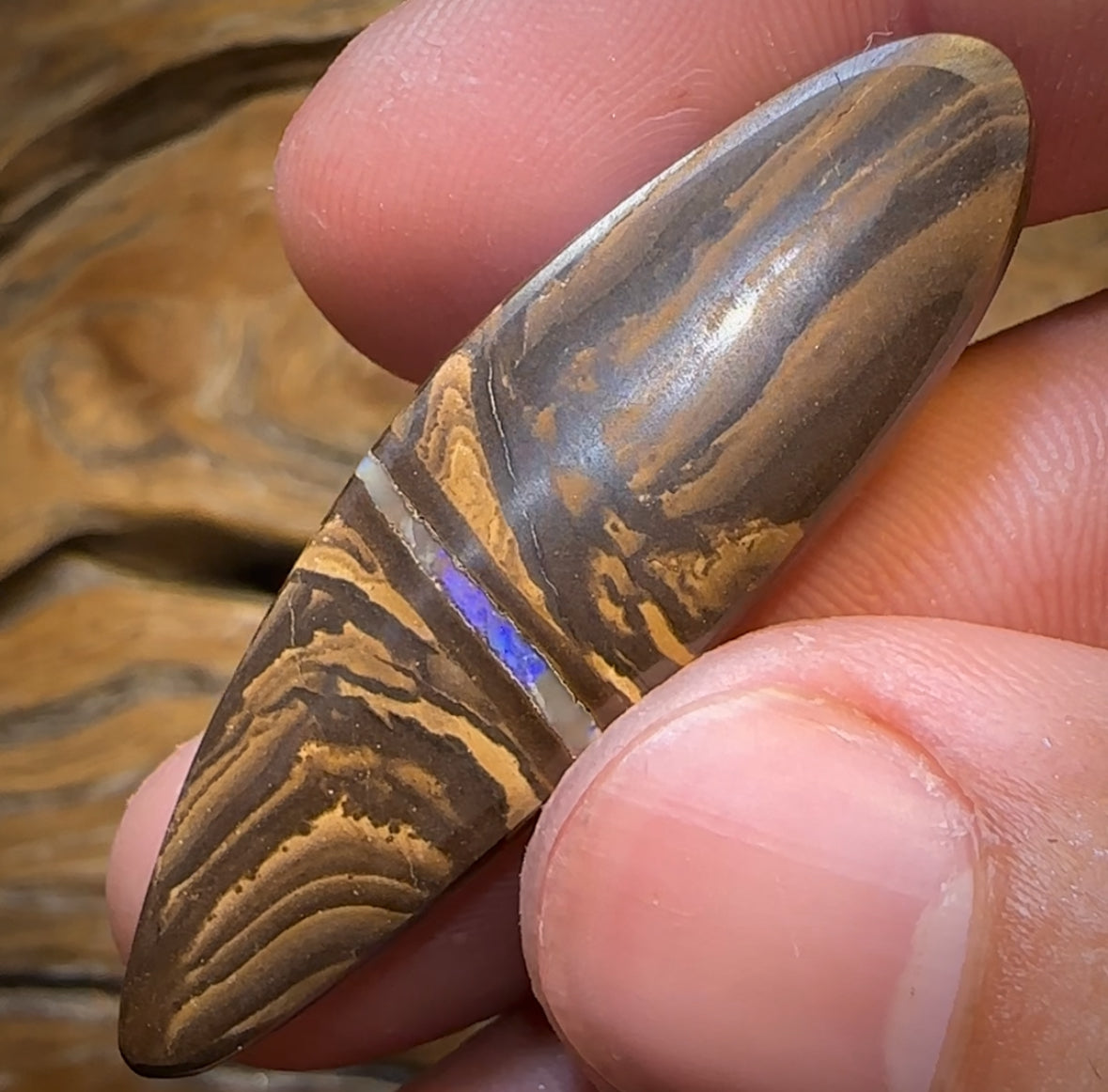 38.4cts - Large Solid GEM Queensland Boulder Seam Opal. THICK SEAM