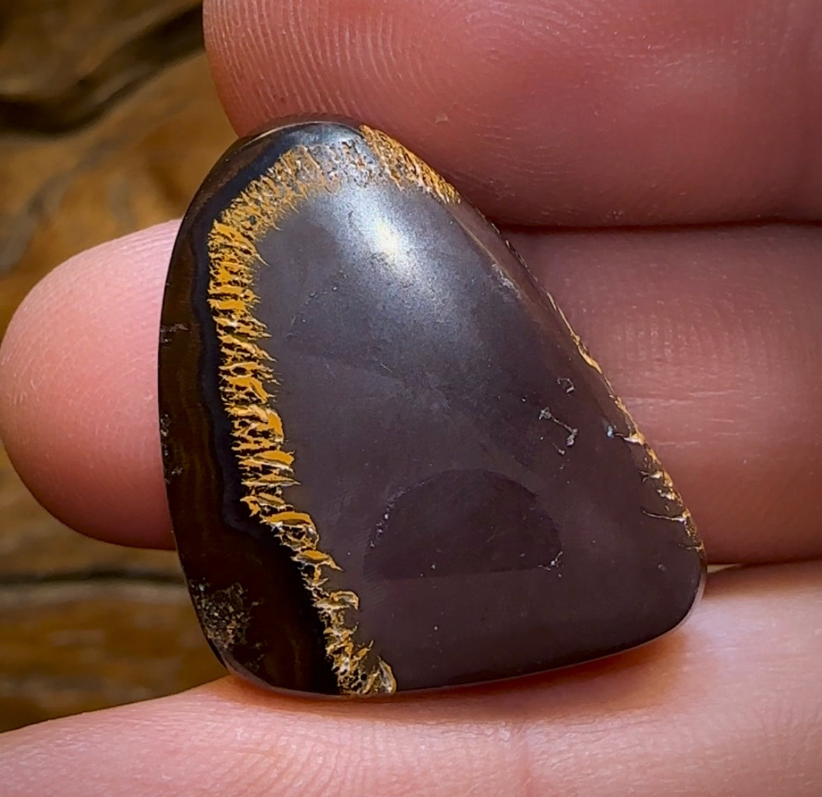 36.3cts - “Black Hole” Tribal Queensland Boulder Opal Picture Stone from Koroit