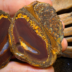 428cts - RARE Yowah Nut Crystal Centre Rough Specimen Pair