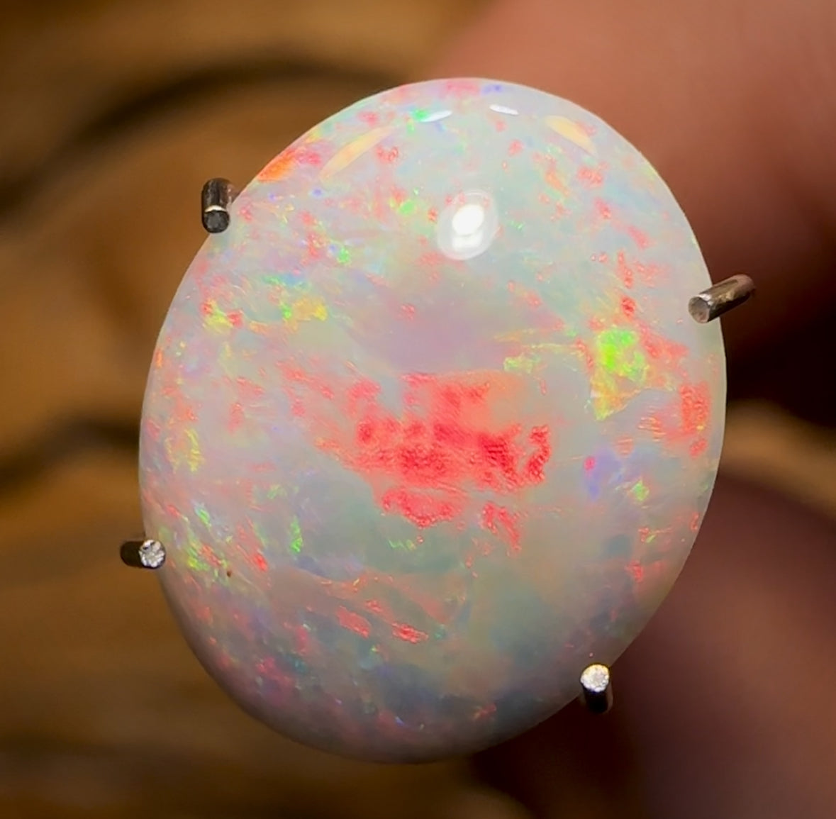 2,2 carats - Opale blanche rare d'Australie du Sud de Mintabie