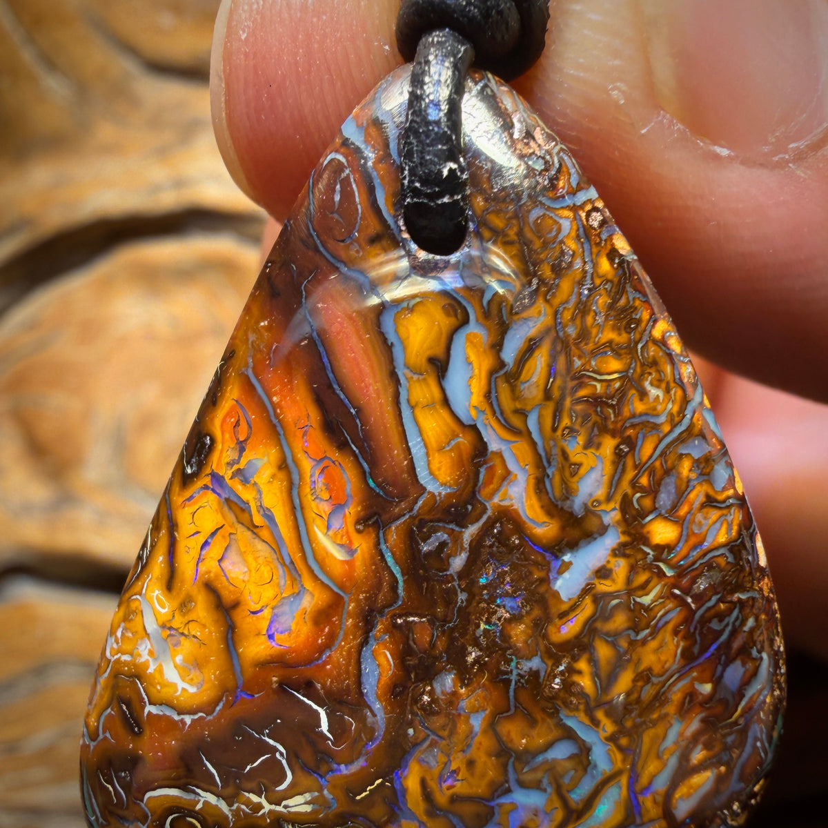 39 x 27mm - Drilled Tribal Queensland Boulder Opal Necklace
