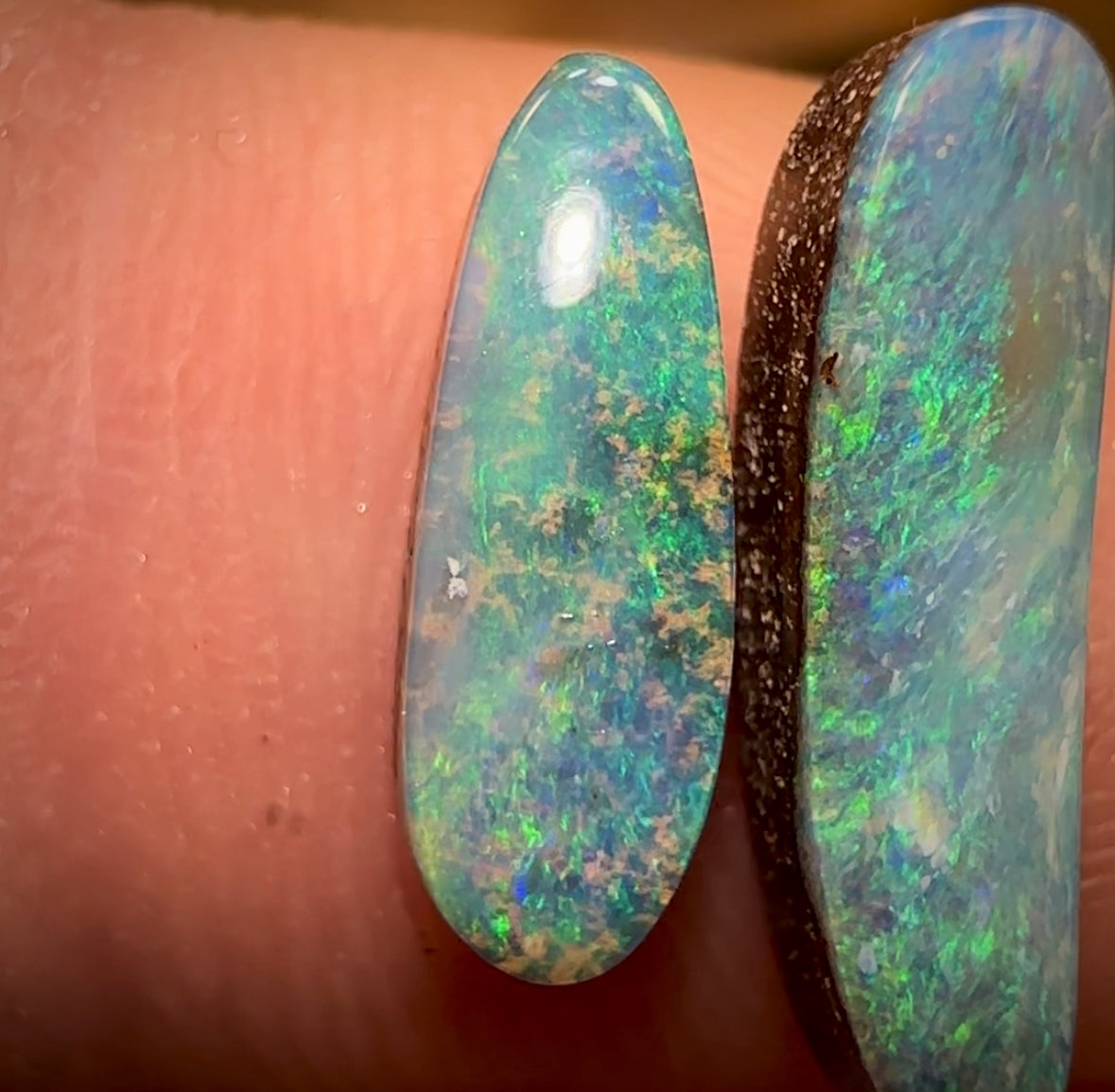 3.15cts - Australian Boulder Seam Opal Pair