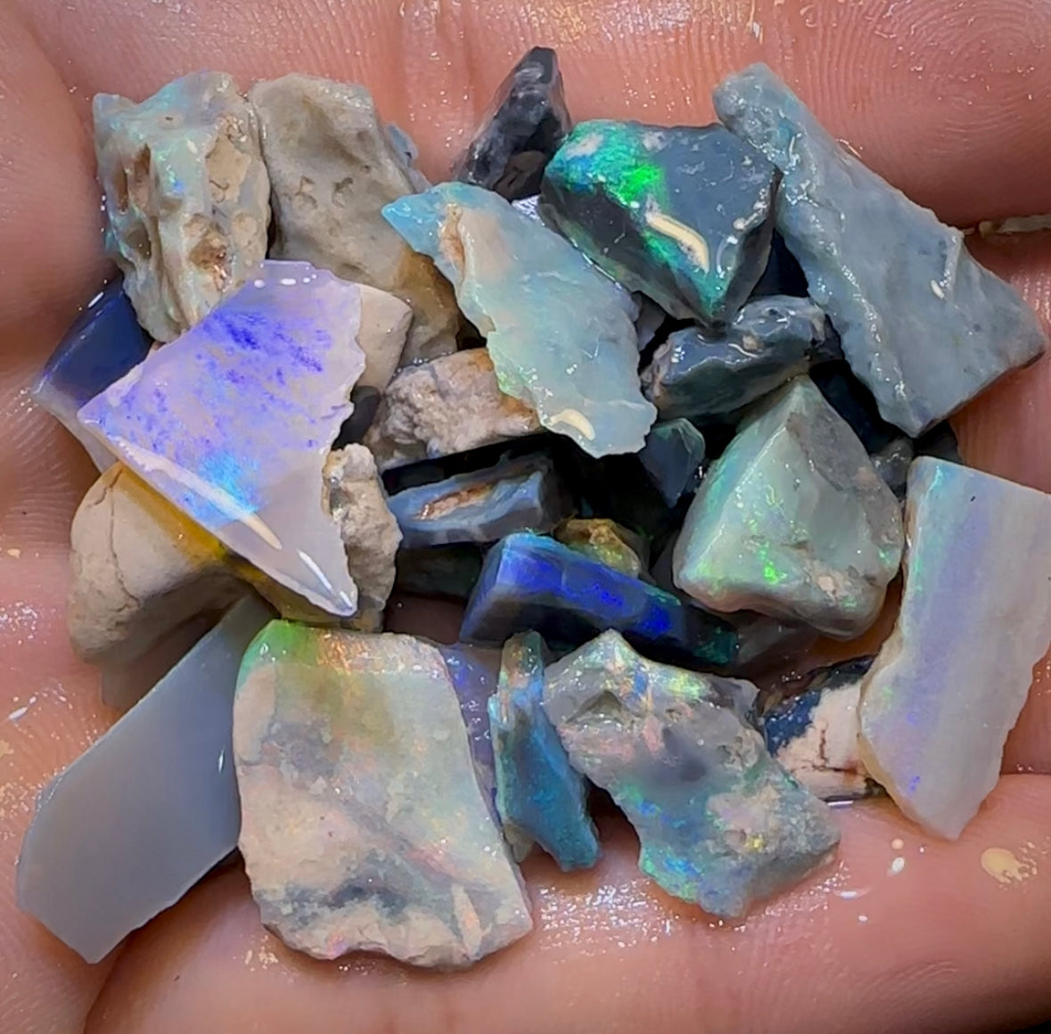 125.3cts - 30+ Lightning Ridge Crystal, Dark and Black Opal Rough Parcel - Opal Whisperers