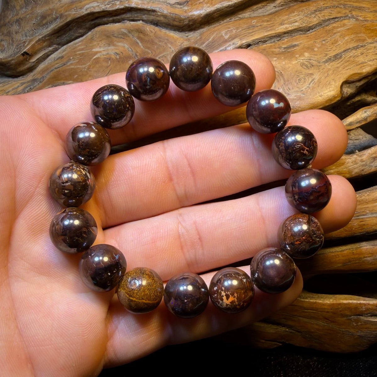12 x 12mm Drilled Tribal Boulder Opal Bead Bracelets. BULK LISTING Multiple available