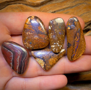 🔒 138.9cts - 5x Australian Tribal Boulder Opal’s. Wholesale Dealers Parcel