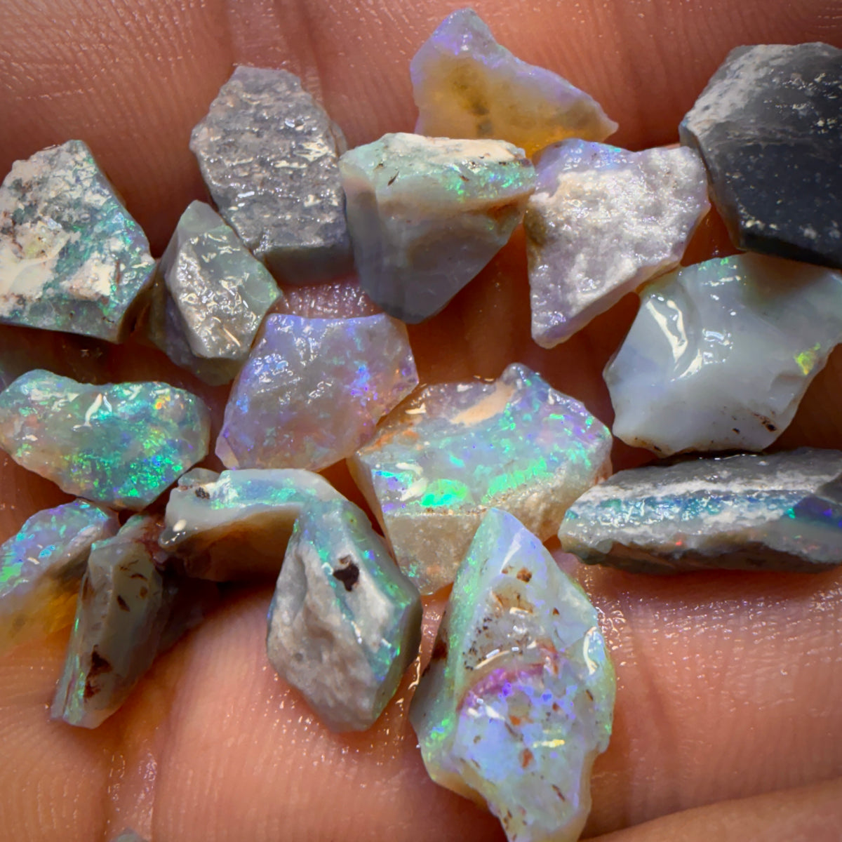38cts - 20x Lightning Ridge Opal Rough Parcel