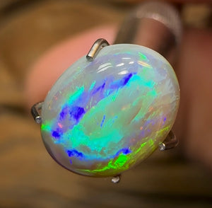 2.15cts - Lightning Ridge Solid Semi Black Opal - Opal Whisperers