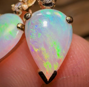 9k Gold - South Australian Crystal Opal Hook Earrings - Opal Whisperers