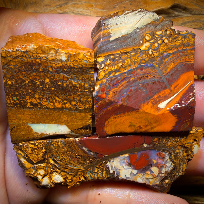 541.7cts - 3x Yowah Nut Rough Opal Parcel. Australian Opal