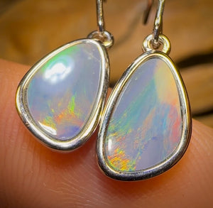 Auction Fall-Through = Your Gain! 🔥 Now More Than 50% Off RRP 🚨 Sterling Silver - Australian Boulder Opal Doublet Hook Earrings